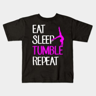 Eat sleep tumble repeat Kids T-Shirt